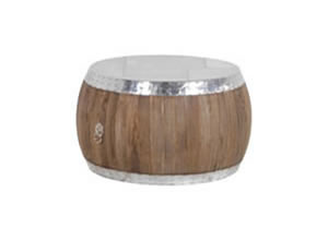Artisan Home Interiors Round Aluminium/Elm Coffee Table