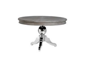 Artisan Home Interiors Round Dining Table with Stainless Steel Base