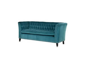 Artisan Home Interiors Turquoise Enzo Sofa with Silver Feet 3 seater