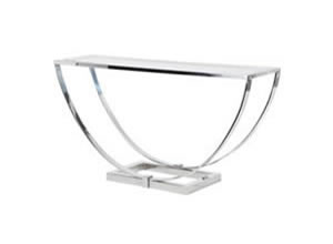 Artisan Home Interiors Glass and Steel Curved Console Table