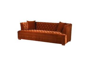 Artisan Home Interiors Lismore Orange Buttoned Sofa 3 seater