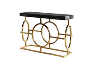Artisan Home Interiors Gold and Black Venetian Console Table