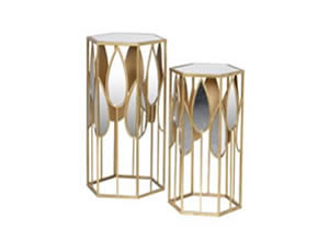 Artisan Home Interiors Two Teardrop Mirror Side Tables