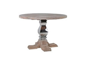 Artisan Home Interiors Steel and Wood Round Dining Table