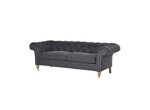 Artisan Home Interiors Dark Grey 3 Seater Chesterfield with Studs
