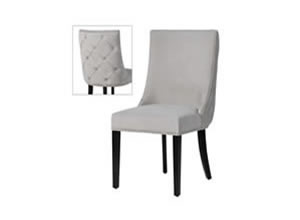 Artisan Home Interiors Grey Chrome Studded Button Back Chair