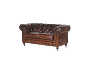Artisan Home Interiors Vintage Leather 2 Seater Chesterfield