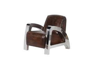 Artisan Home Interiors Italian Leather and Steel A-Frame Armchair