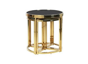 Artisan Home Interiors 5 Piece Nest of Table in Gold and Black