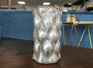 Artisan Home Interiors Antique Glass & Metal Candle Holder