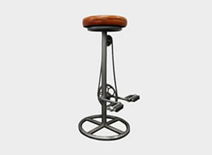 Artisan Home Interiors Leather & Iron Bicycle Bar Stool