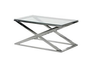 Artisan Home Interiors Stainless Steel X-Frame Coffee Table
