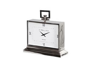 Artisan Home Interiors Nickel Finish Rectangular Mantel Clock