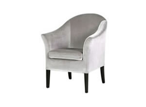 Artisan Home Interiors Deauville Silver Velvet Chair with Black Legs