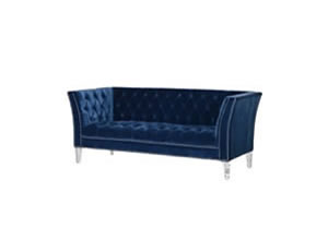 Artisan Home Interiors Deep Blue 3 Seater Sofa with Acrylic Feet