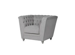 Artisan Home Interiors Grey Buttoned Box Chair