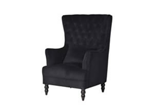 Artisan Home Interiors Black Buttoned Wing Chair