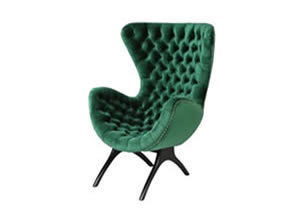 Artisan Home Interiors Emerald Green Curved Buttoned Chair