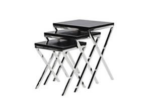 Artisan Home Interiors Faux Croc X-Frame Nest of 3 Tables