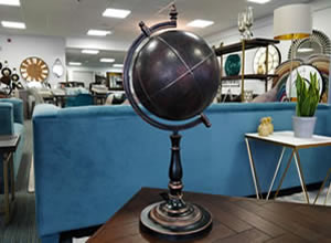 Artisan Home Interiors Wood & Leather Globe
