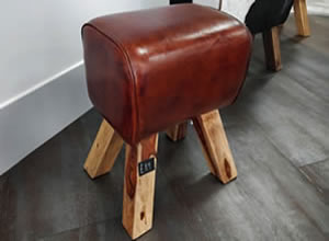 Artisan Home Interiors Small Leather Footstool