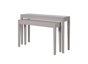 Artisan Home Interiors Set 2 Taupe High Gloss Console Tables