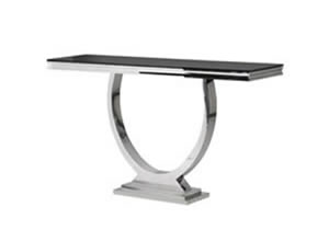 Artisan Home Interiors Black Glass Top Modern Console Table
