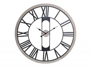 Artisan Home Interiors - Black Metal Wood Clock