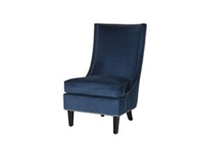 Artisan Home Interiors Blue Slipper Chair with Silver Studs