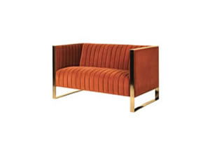 Artisan Home Interiors Naranja Orange Ribbed 2 Seater Sofa