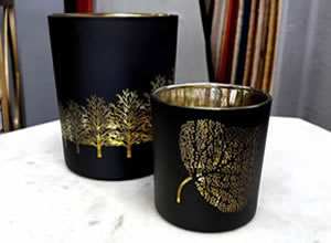 Artisan Home Interiors - Gold & Black Mini Candle Holders